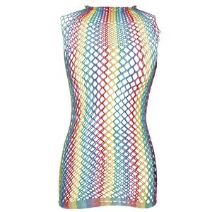 Vestido Curto Multicolor de Rede, Adulto Vestido Curto Multicolor de Rede, Adulto