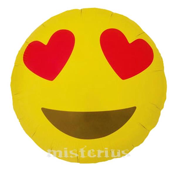 Balão Emoji Olhos Corações