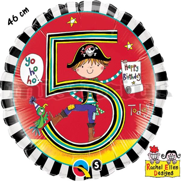 Balao Foil 5 ano pirata riscas