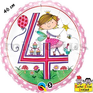 Balão Foil 4 Anos Fadas