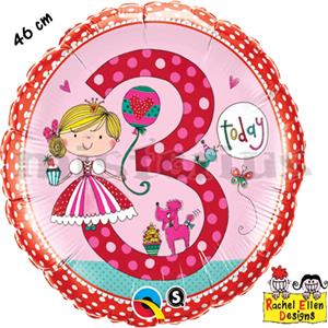 Balão Foil 3 Anos Princess
