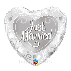 Balão Foil Coração Casados de Fresco