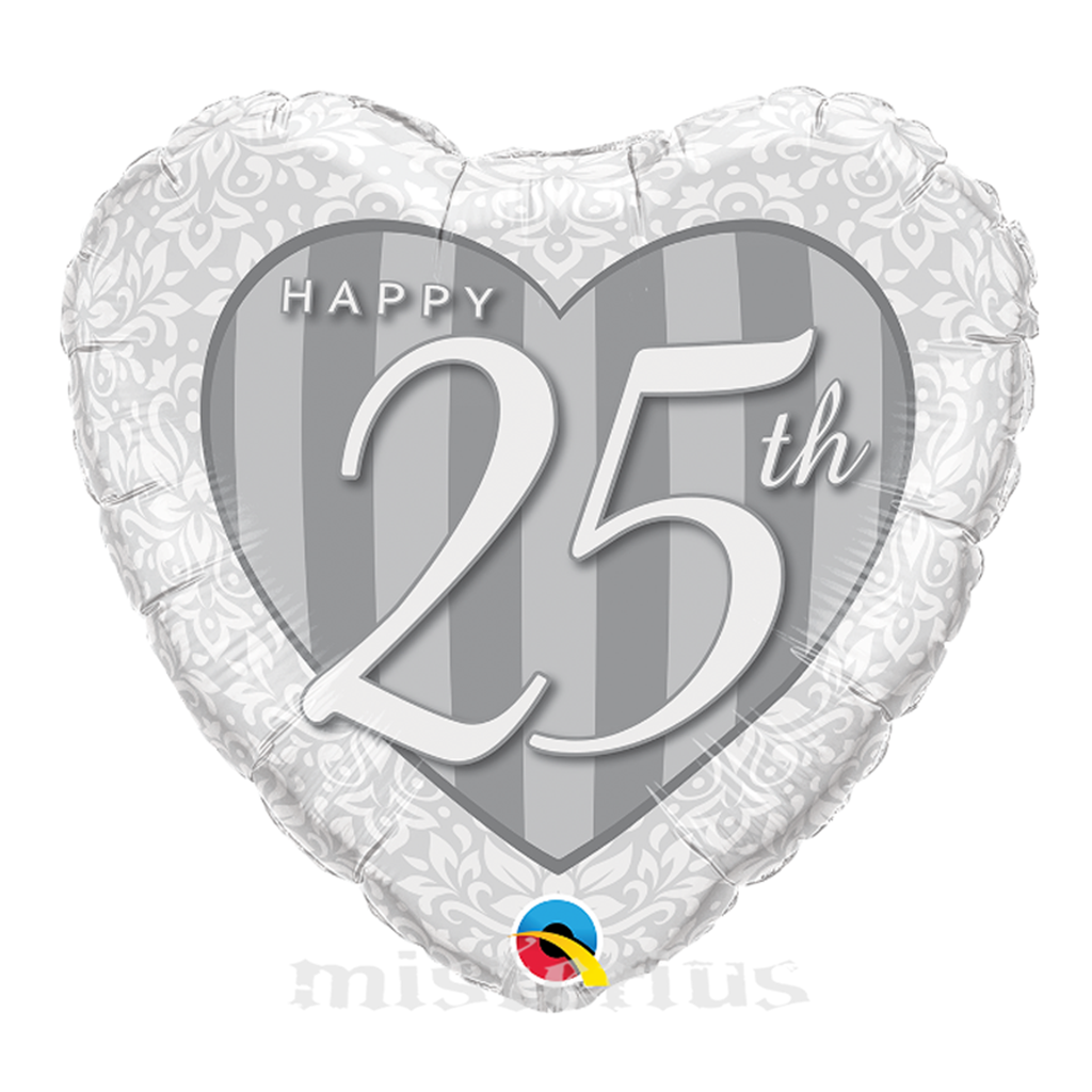 Balão Foil Coração Happy 25 Anos