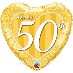 Balão Foil Coração Happy 50 Anos