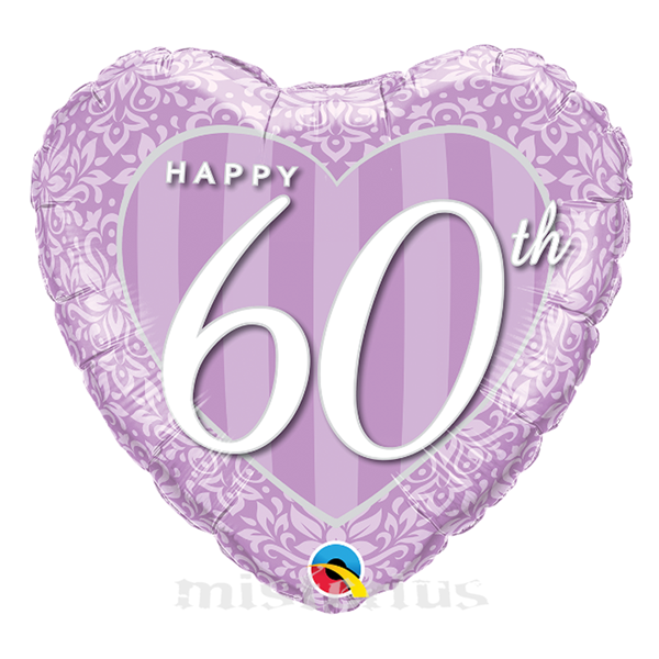 Balão Foil Coração Happy 60 Anos