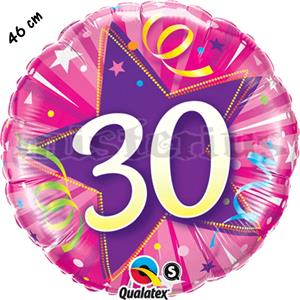 Balão Foil Redondo 30 Shining Star Rosa, 46 cm