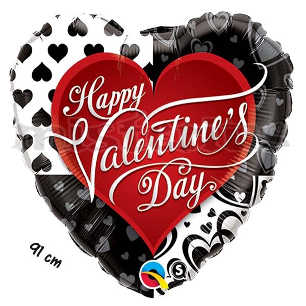 Balão Foil Valentine Black Heart 91 cm