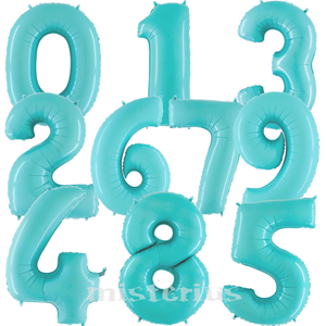 Balão em Forma de Número Azul Claro