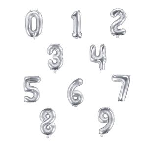 Balão Forma Número Prateado, 40 cm