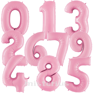 Balão em Forma de Número Rosa Bebé