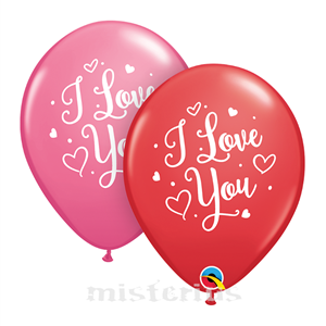 Balão Latex I Love You Corações