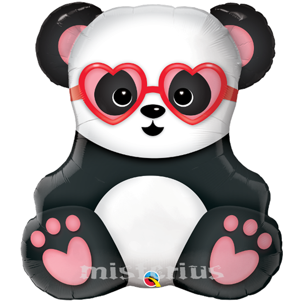 Balão Panda com Óculos Coração