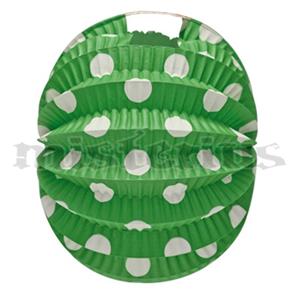 Balão Papel Verde Bolas Brancas