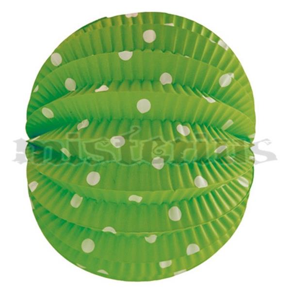 Balão Papel Verde Lima Bolas Brancas
