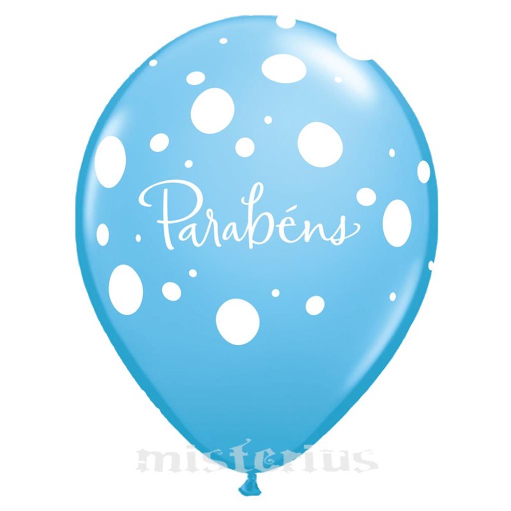 Balão Parabéns Latex Azul Un.