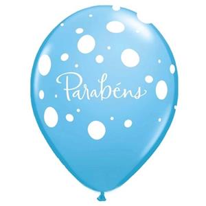 Balão Parabéns Latex Azul Un.
