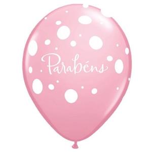 Balão Parabéns Latex Rosa un.