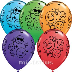 Balão Smiley Colorido, 5 Unid.