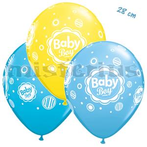Balões Baby Boy Dots Latex 6 Unid.