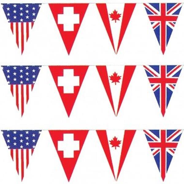 Bandeiras Internacionais Plásticas Triangulares
