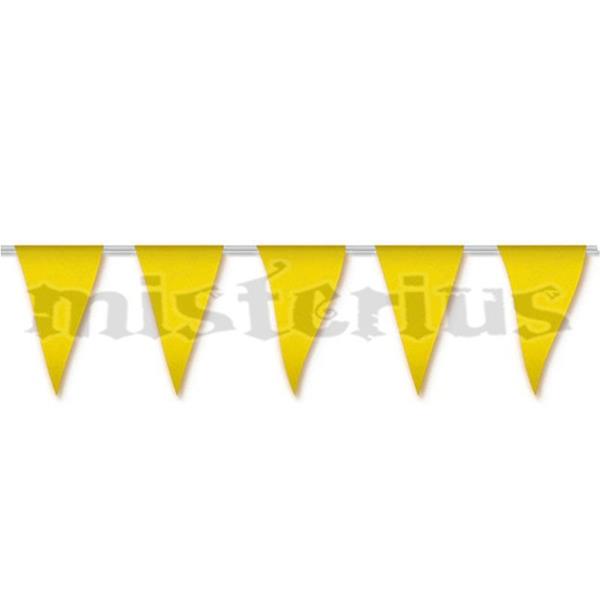 Bandeiras Triangulares Amarelo em Plástico, 5 mt