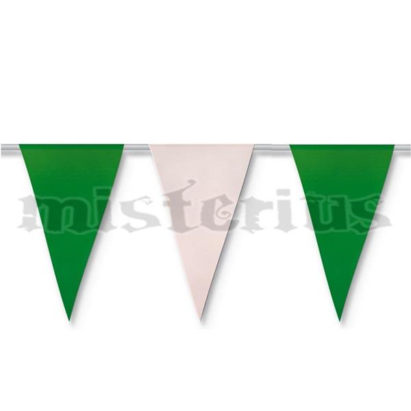 Bandeiras Verdes e Brancas em Plástico, 50 mt
