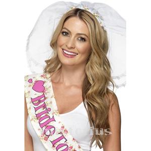 Bandolete Com Flores e Véu