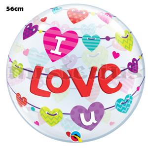 Bubble Banner I LOVE U, 56cm