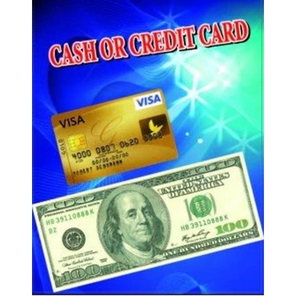 Cartão de crédito - Dinheiro ou Cartão