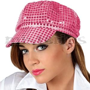 Chapéu Disco Rosa com Lantejoulas