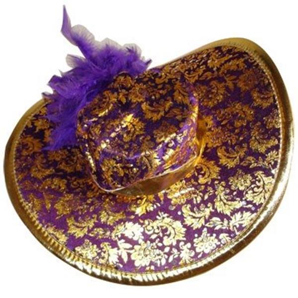 Chapéu Senhora Dourado e Roxo
