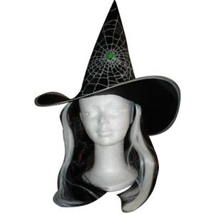 Chapéu Bruxa com Cabelo