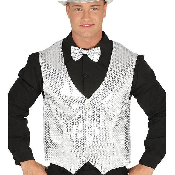 Colete Lantejoulas, Prateado