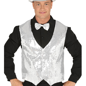 Colete Lantejoulas, Prateado