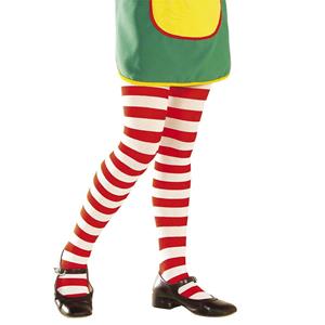 Collants Riscas Branco Vermelho, Criança Collants Riscas Branco Vermelho, Criança