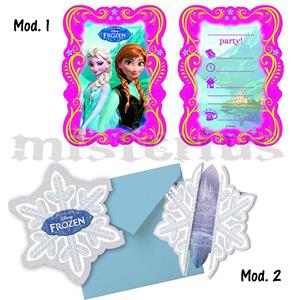 Convites Frozen, 6 Unids.