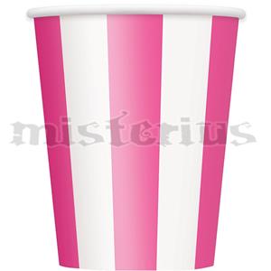 Copo Papel Rosa Riscas, 6 Unid. Copo Papel Rosa Riscas, 6 Unid.