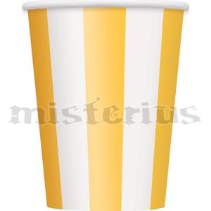 Copos Amarelos Riscas, 6 Unid. Copos Amarelos Riscas, 6 Unid.