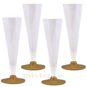 Copos Flute Base Dourada 4 un