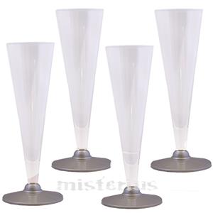 Copos Flute Base Prateado 4 un