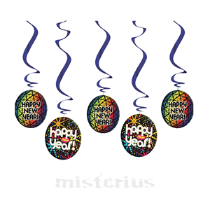 Decoração Happy New Year, 5 Unid.