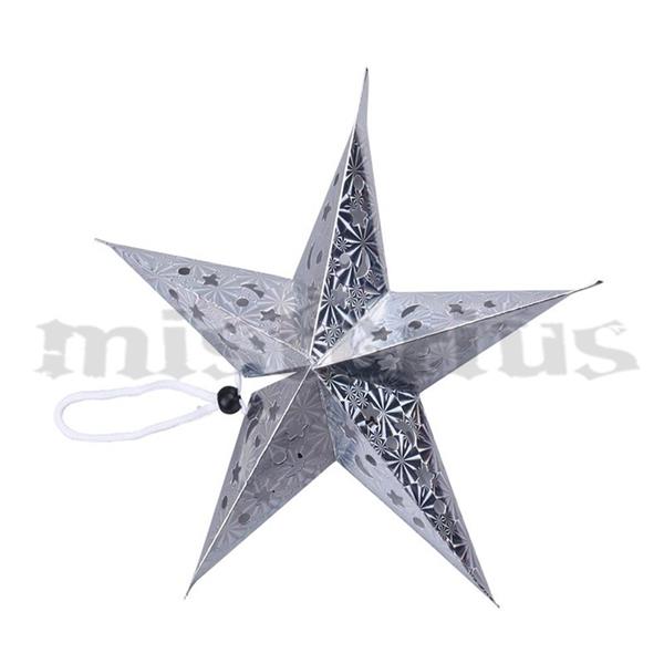 Estrela Prateada Pendurar, 55 cm