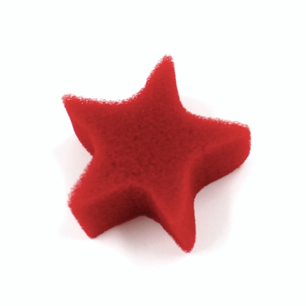 Estrelas em esponja vermelha 5.5X2.5 cm