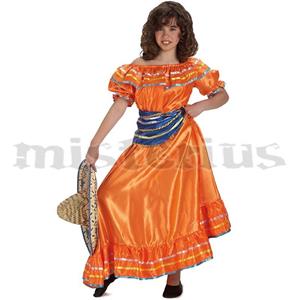 Fato Mexicana Laranja, criança