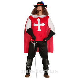 Fato Mosqueteiro Vermelho, Adulto