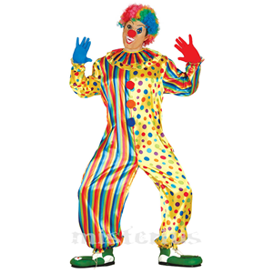 Fato Palhaço Riscas e Bolinhas, Adulto