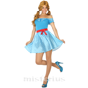 Fato Stylish Azul Bolinhas Anos 50