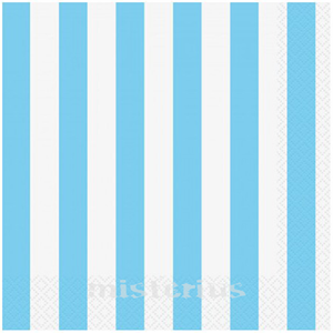Guardanapos Riscas Azul Claro, 16 Unid.