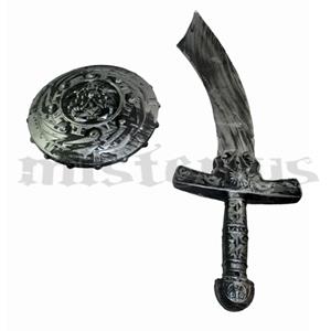 Kit 2 Espadas e Escudo Prateado Kit 2 Espadas e Escudo Prateado