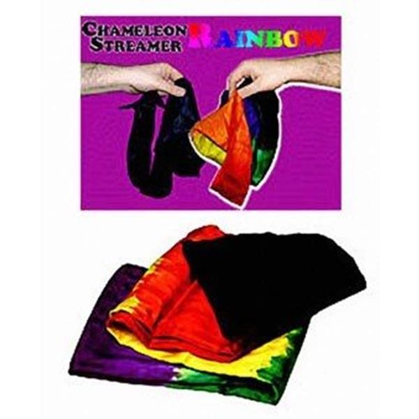 Lenço camalião arcoIris, Chameleon Rainbow Silk Streamer